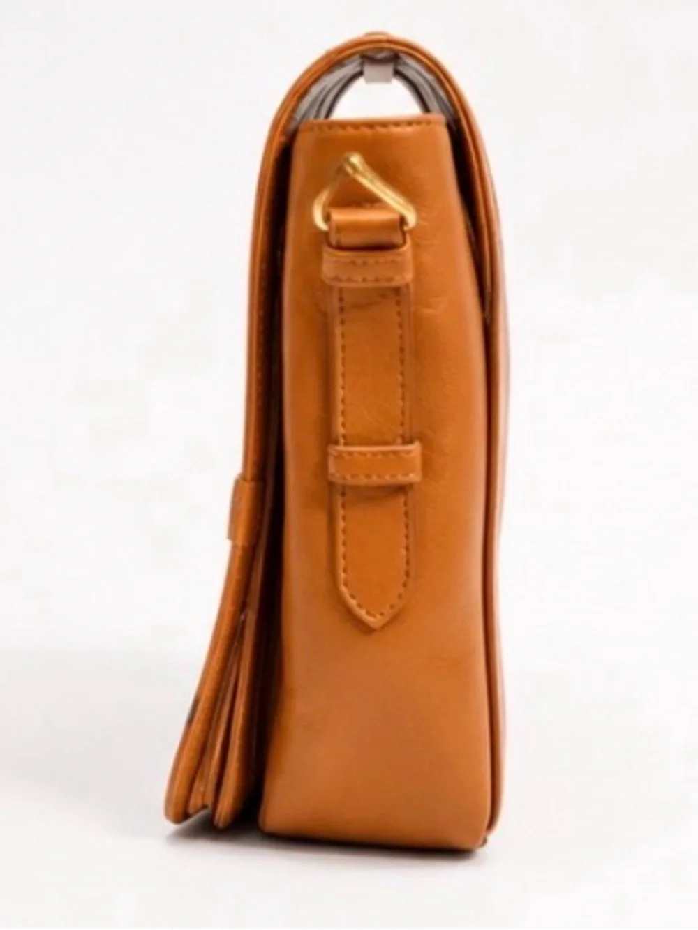 Tory Burch Cognac Leather Crossbody with Signature Logo Medallion